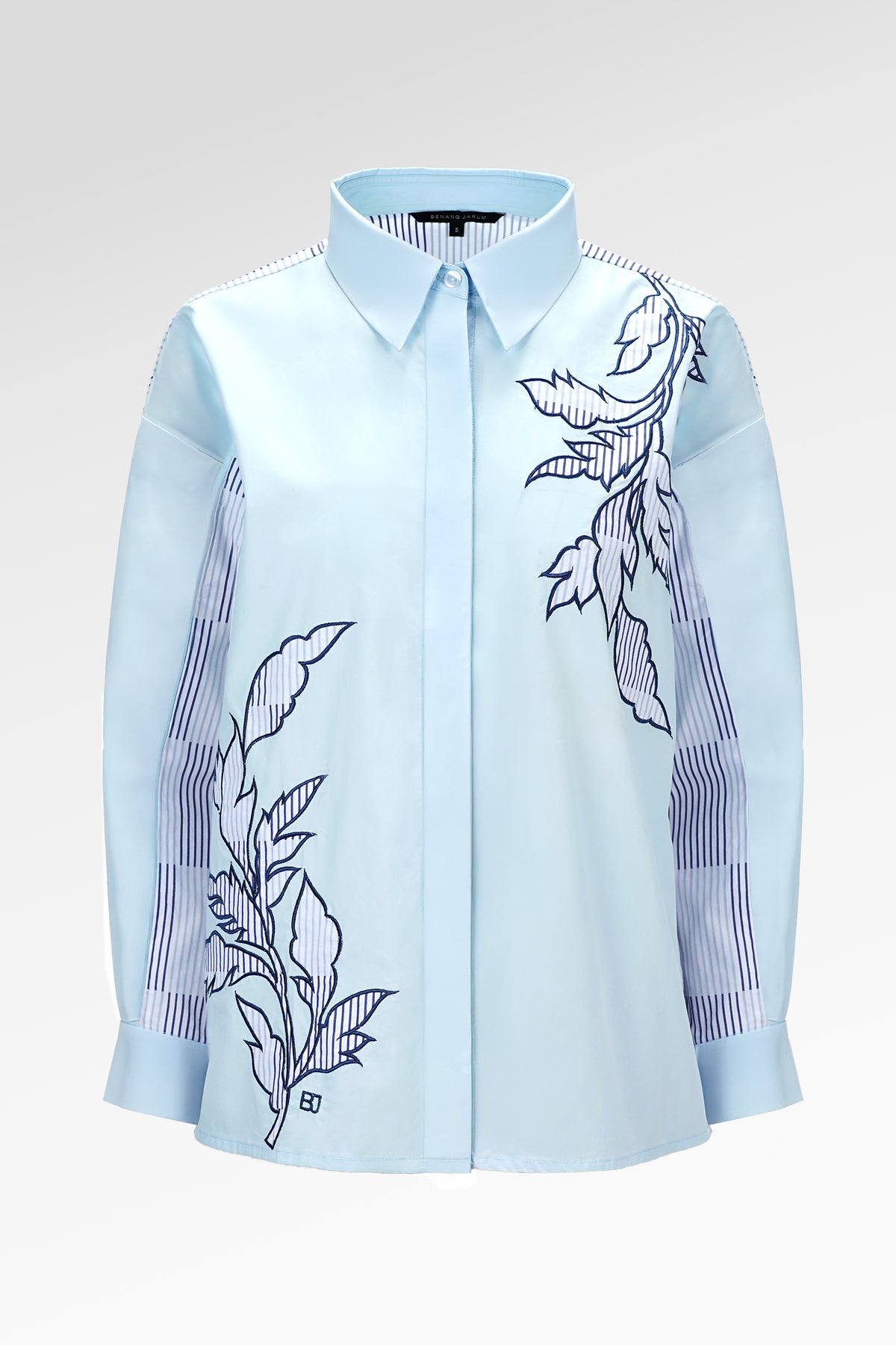 Brielle Embroidery Shirt - Sky Blue
