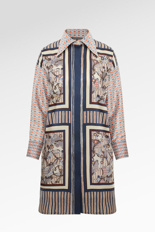 Chainerie Back Pleated Tunic - Azurite