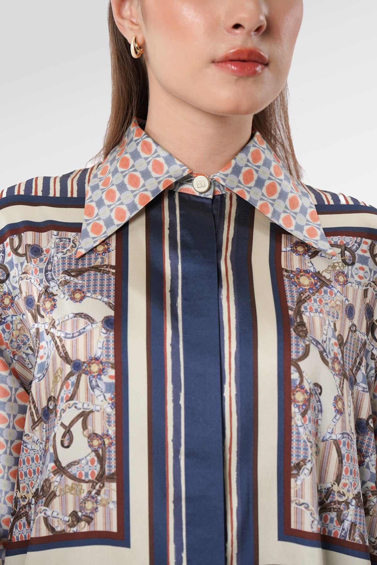 Chainerie Back Pleated Tunic - Azurite