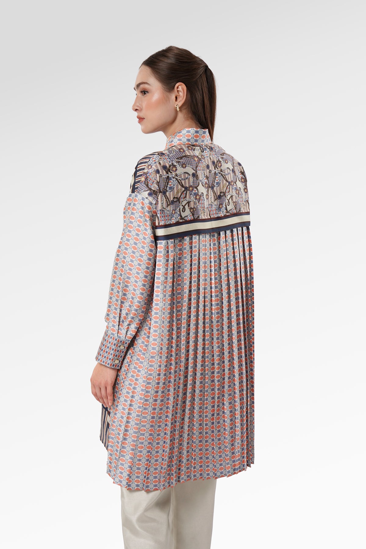 Chainerie Back Pleated Tunic - Azurite