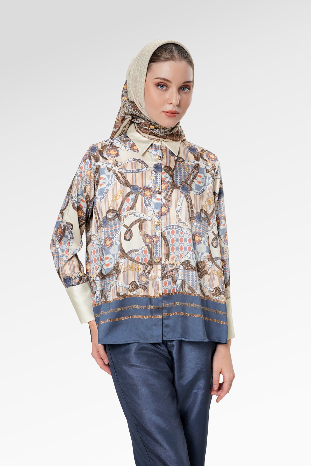 Chainerie Border Shirt - Azurite