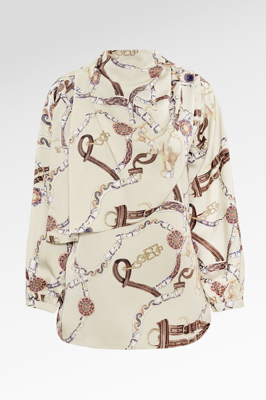 Chainerie Drapery Blouse - Zircon