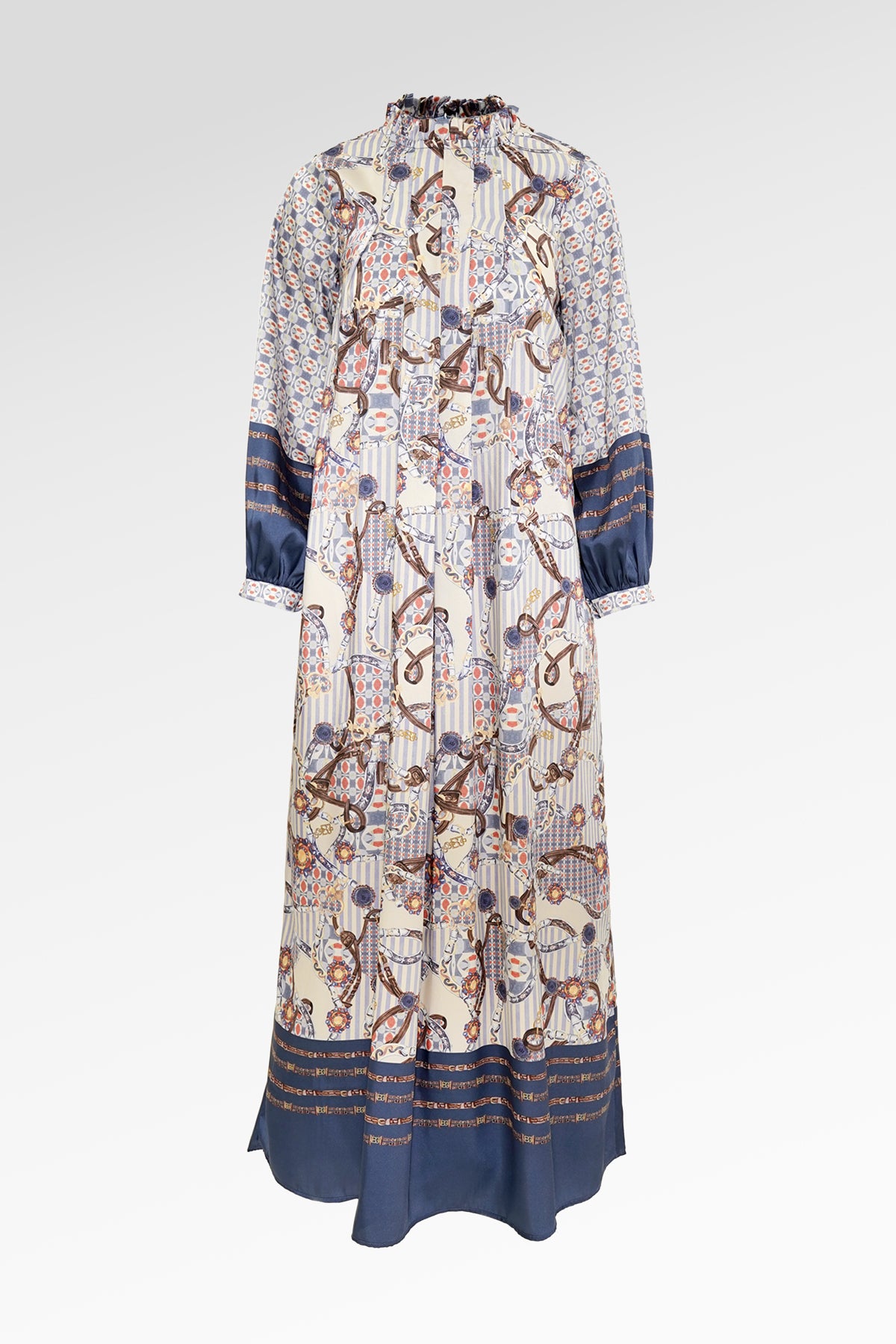 Chainerie Pleated Dress - Azurite