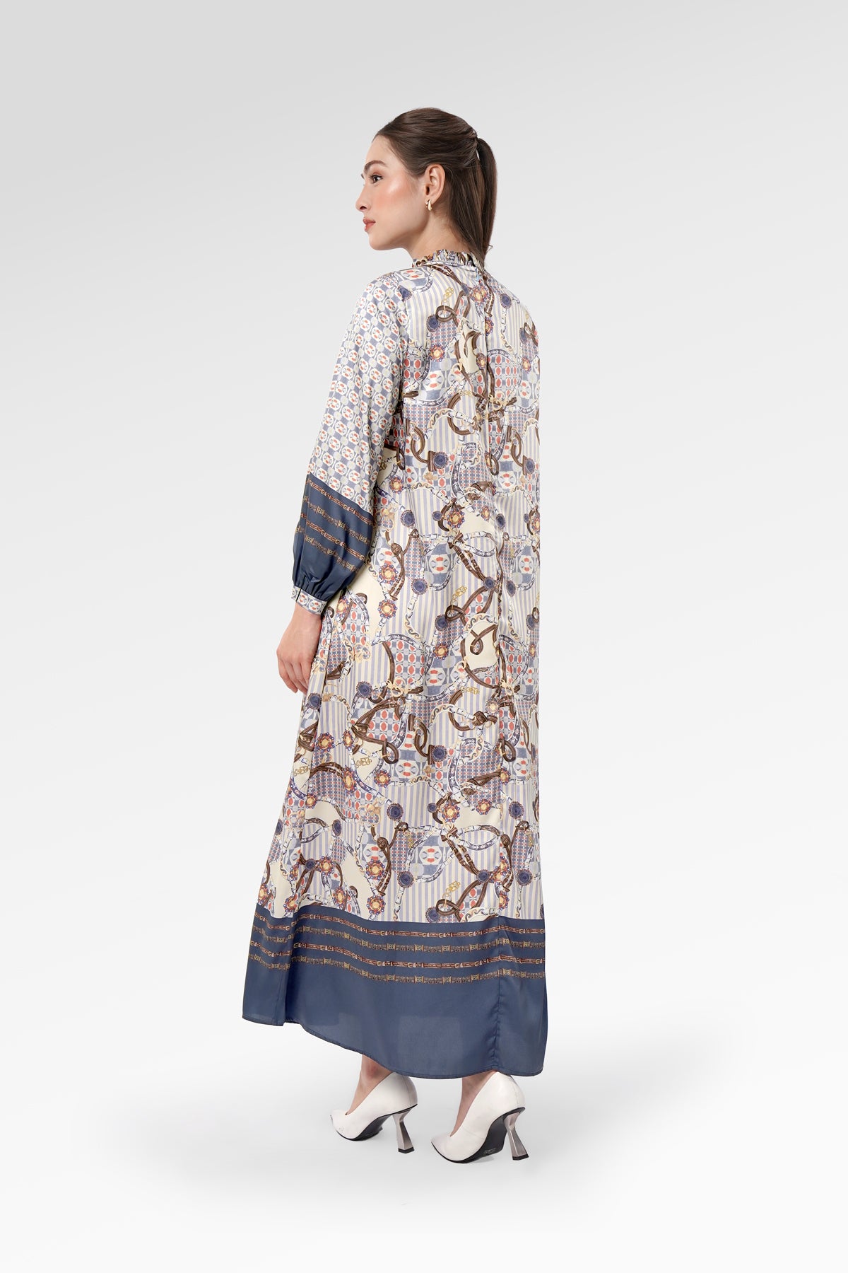 Chainerie Pleated Dress - Azurite