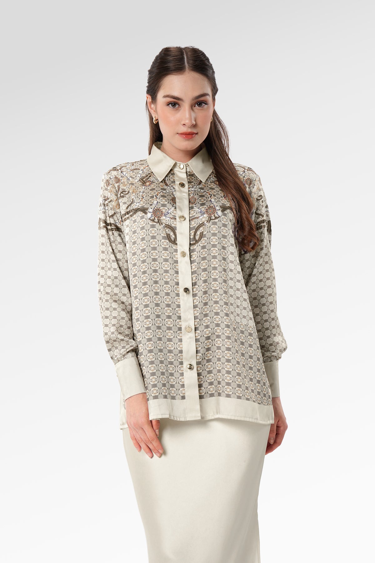 Chainerie Satin Shirt - Zircon