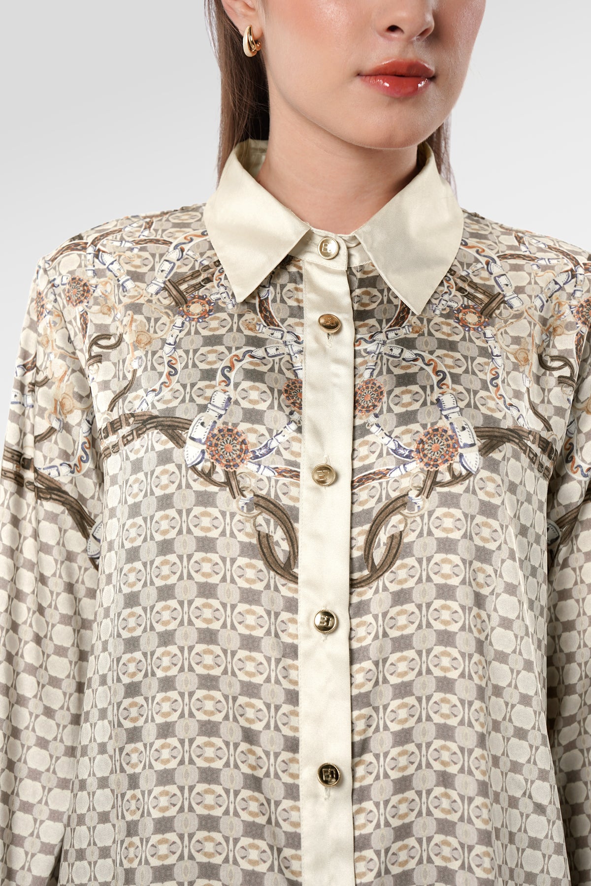 Chainerie Satin Shirt - Zircon