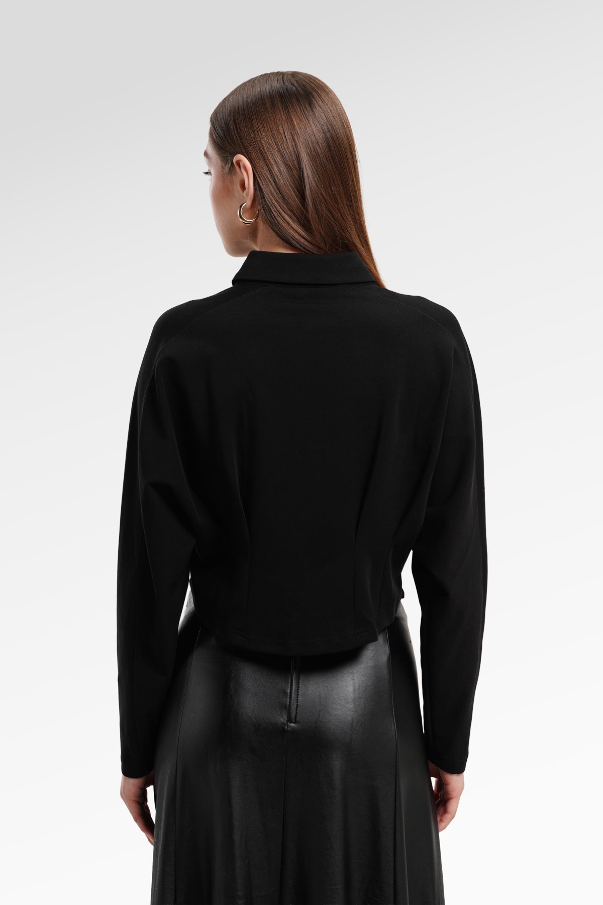 Callen Crop Shirt - Black