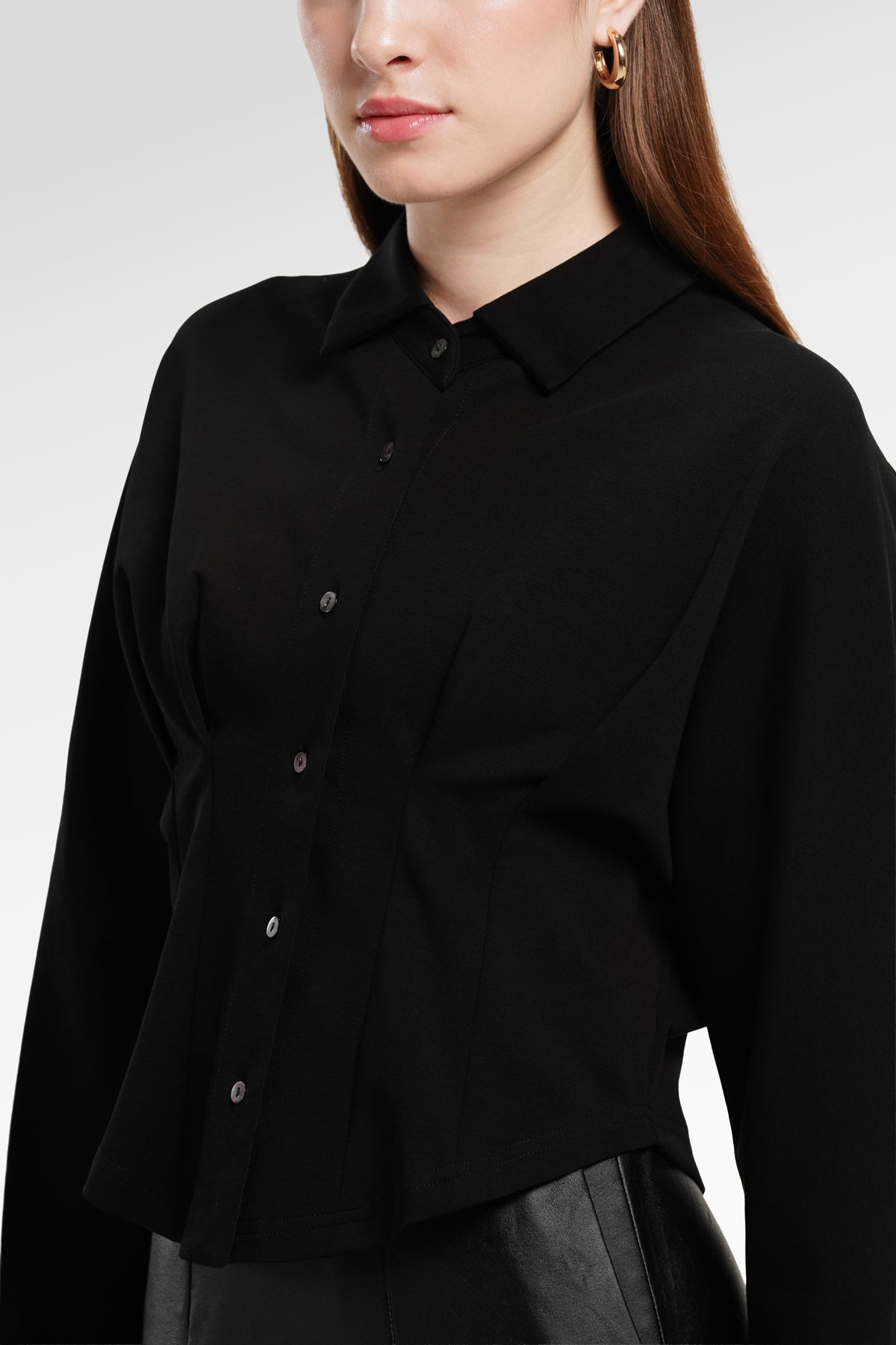 Callen Crop Shirt - Black