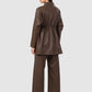 Carmela Leather Shirt - Brown