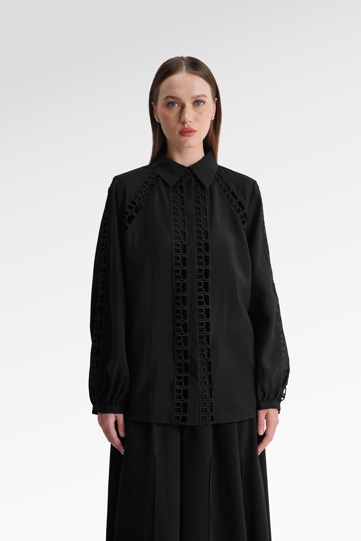 Catherine Lace Shirt - Black