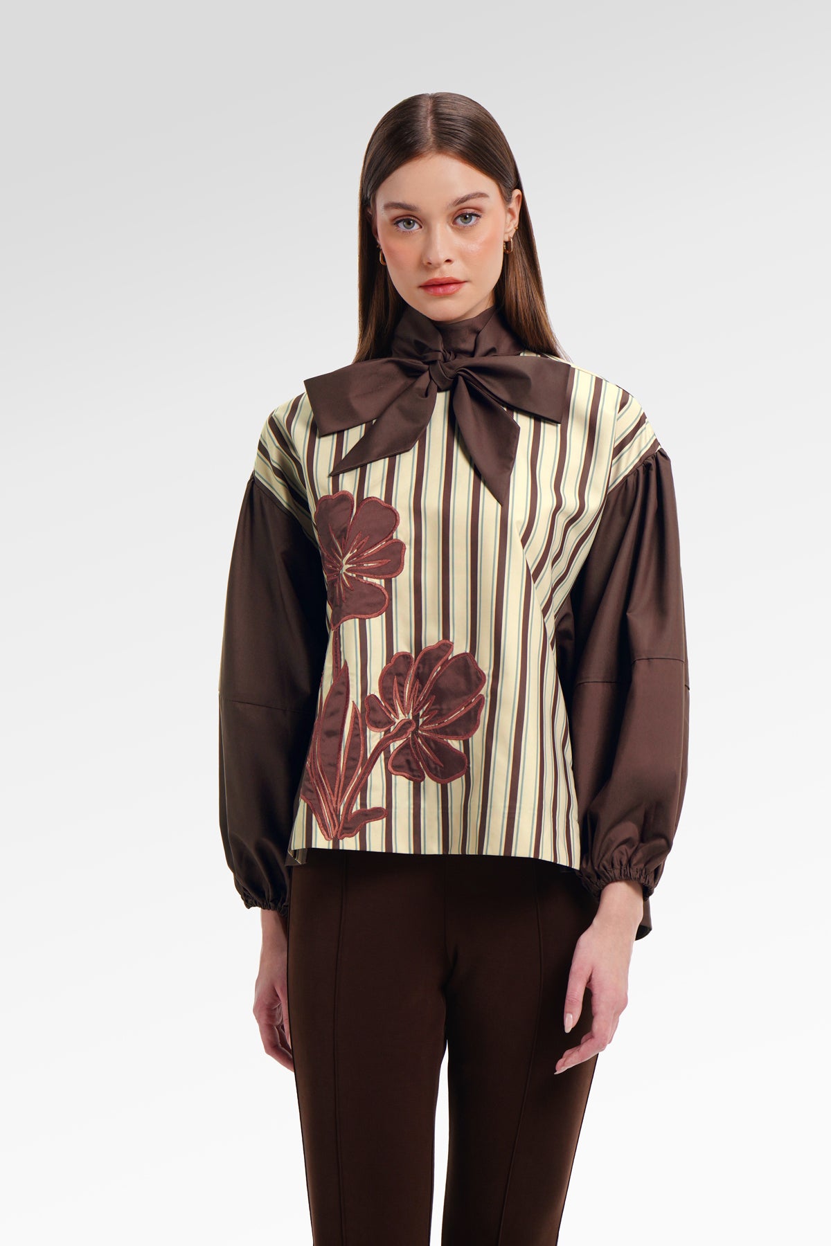 Celie Embroidery Blouse - Fired Brick