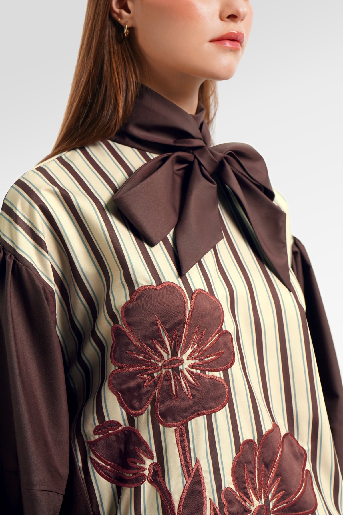 Celie Embroidery Blouse - Fired Brick