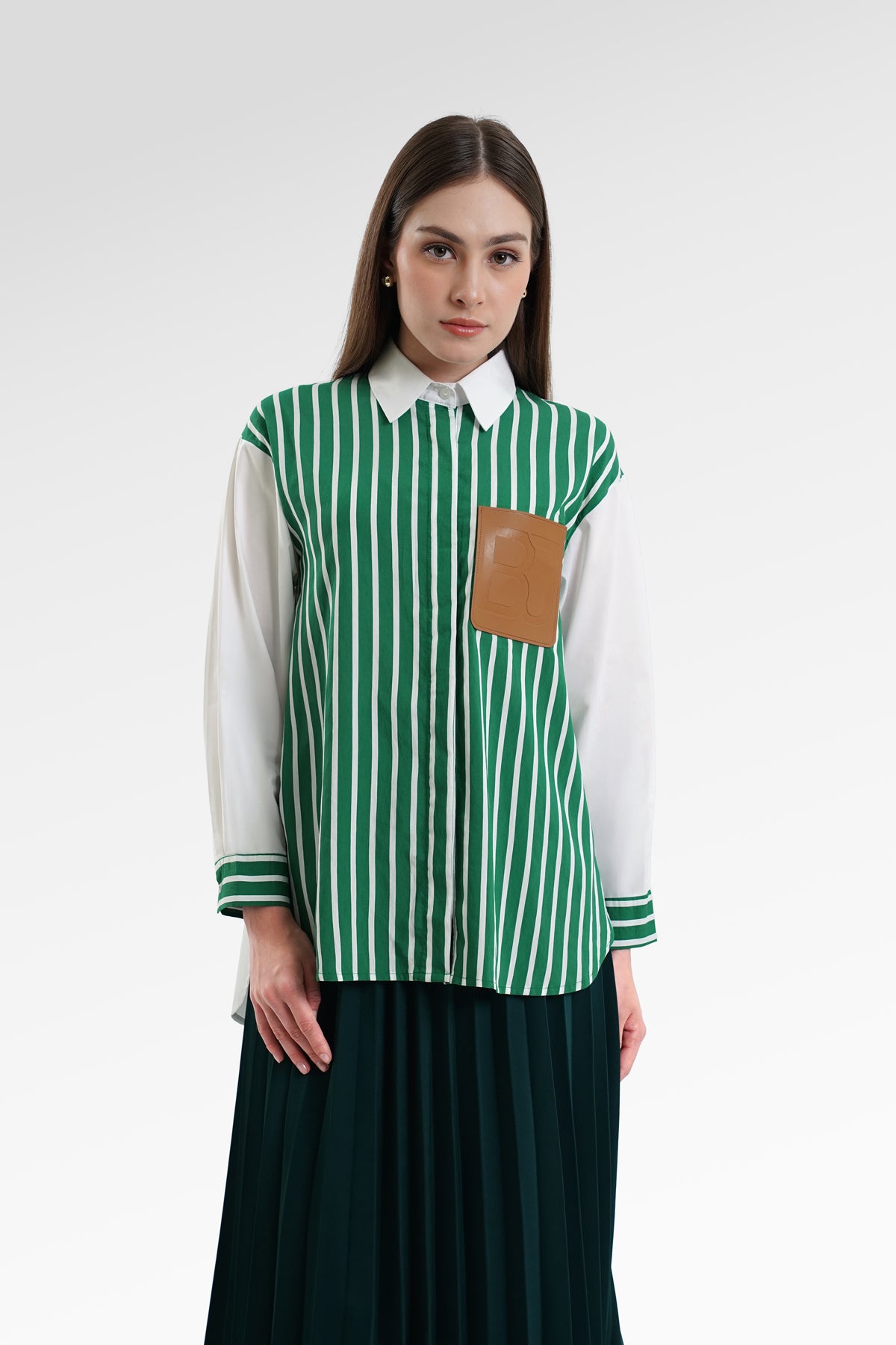 Celina Stripey Shirt - Green