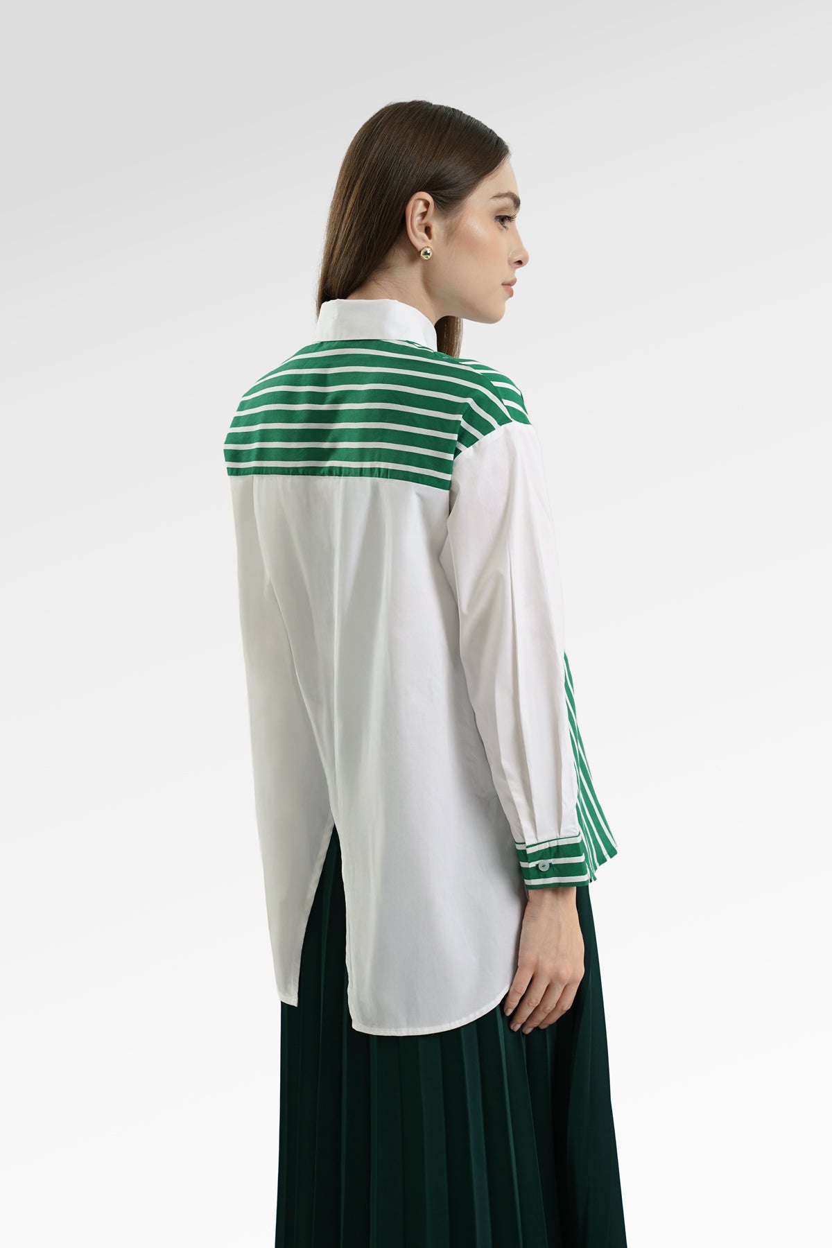 Celina Stripey Shirt - Green