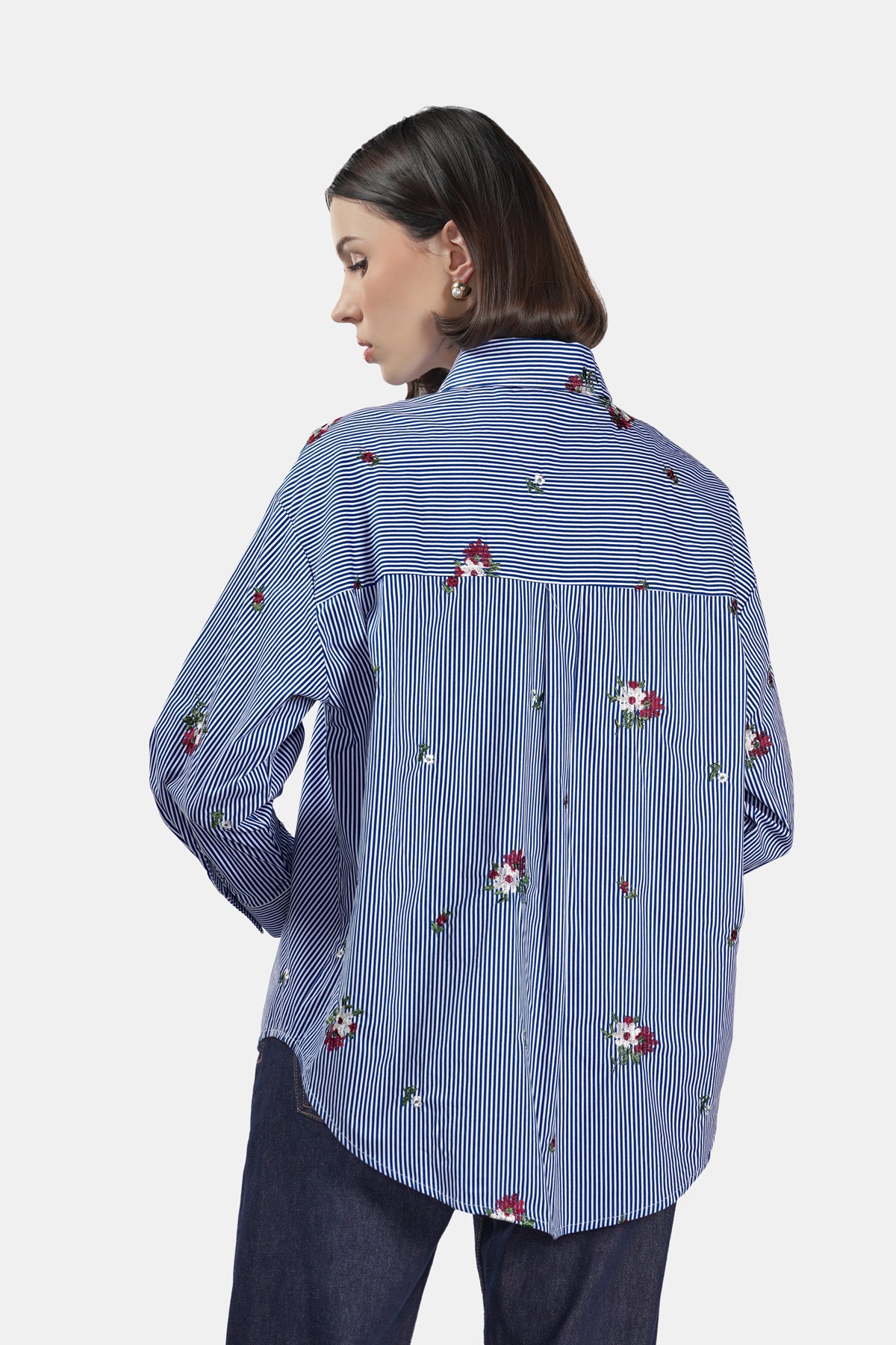 Celine Stripe Shirt - Navy