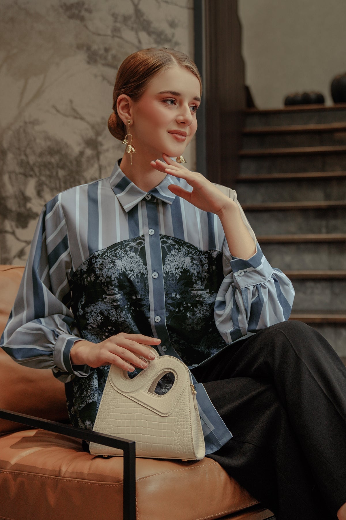 Chinoiserie Basic Shirt - Navy