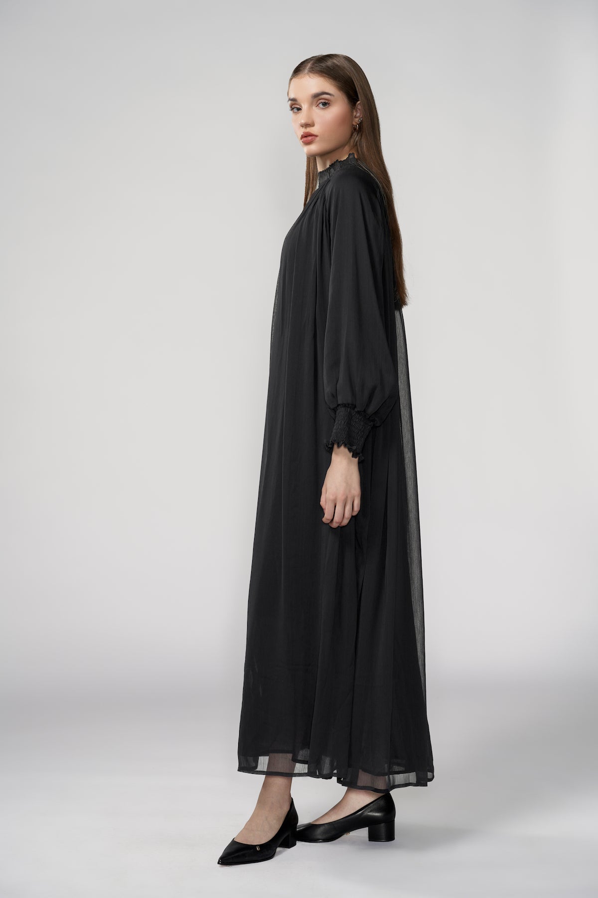 Chloe Ruffle Dress - Black