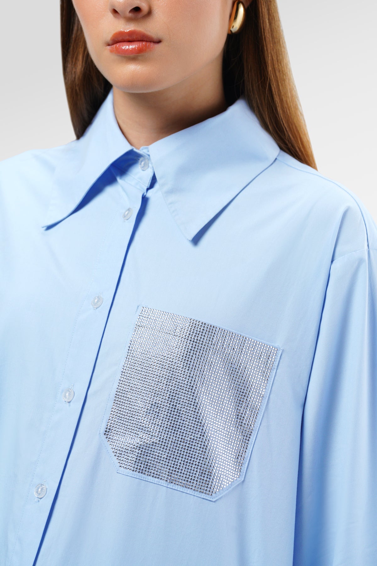 Claire Beads Shirt - Blue