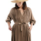 Clara Pleats Dress - Desert Palm