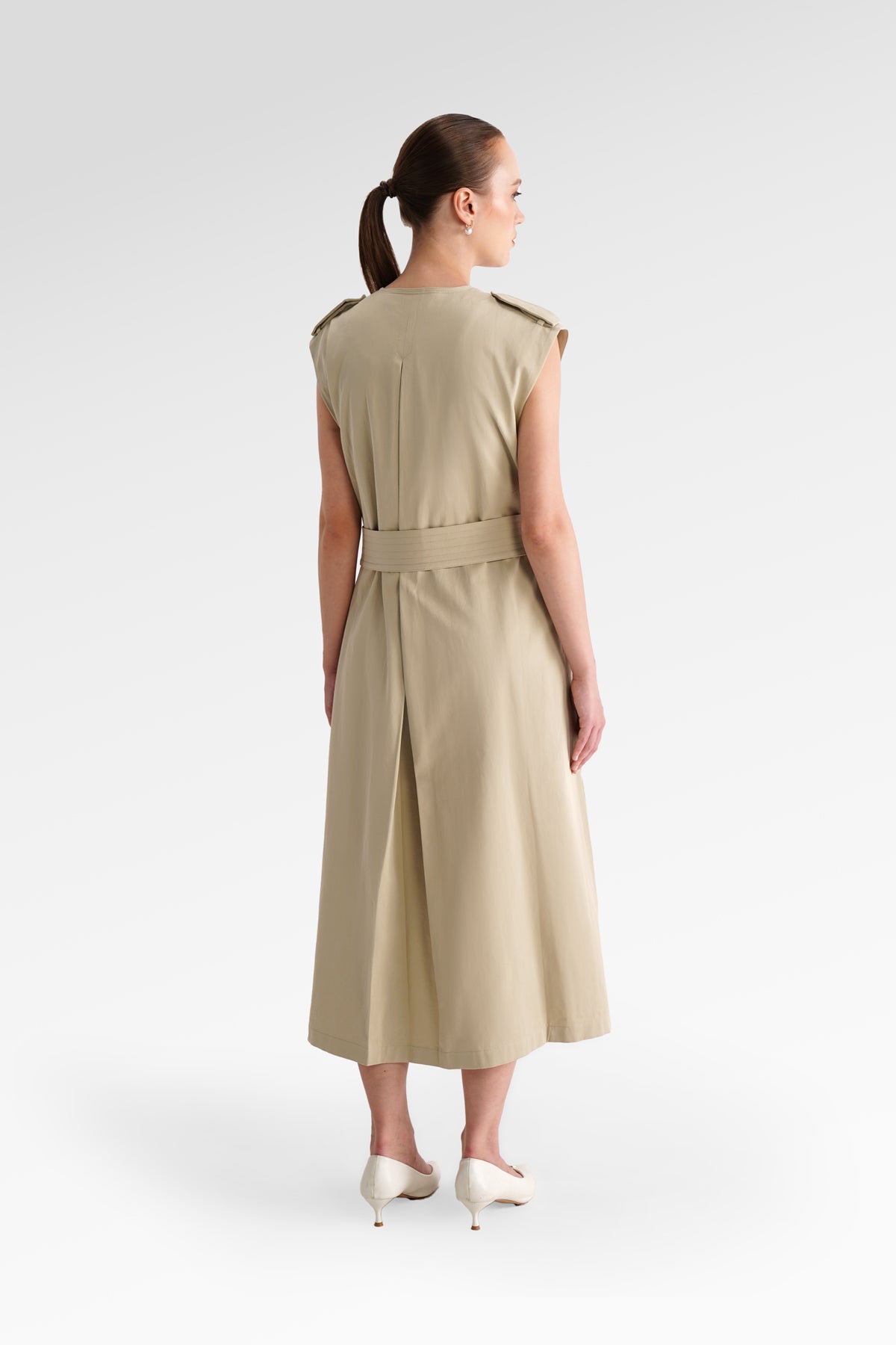 Clara Sleeveless Coat - Taupe