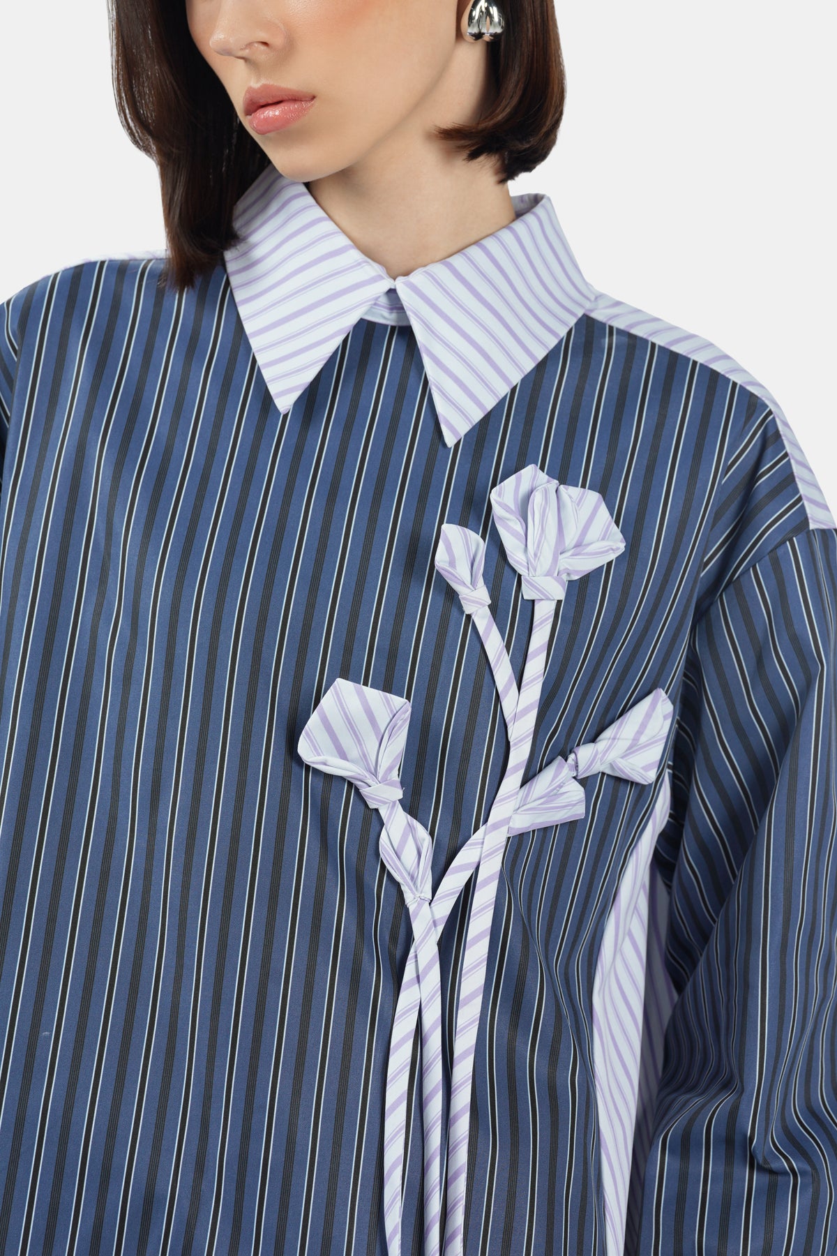 Claretta Flower Blouse - Twilight Blue