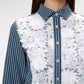 Clarisse Lace Shirt - Navy Blossom