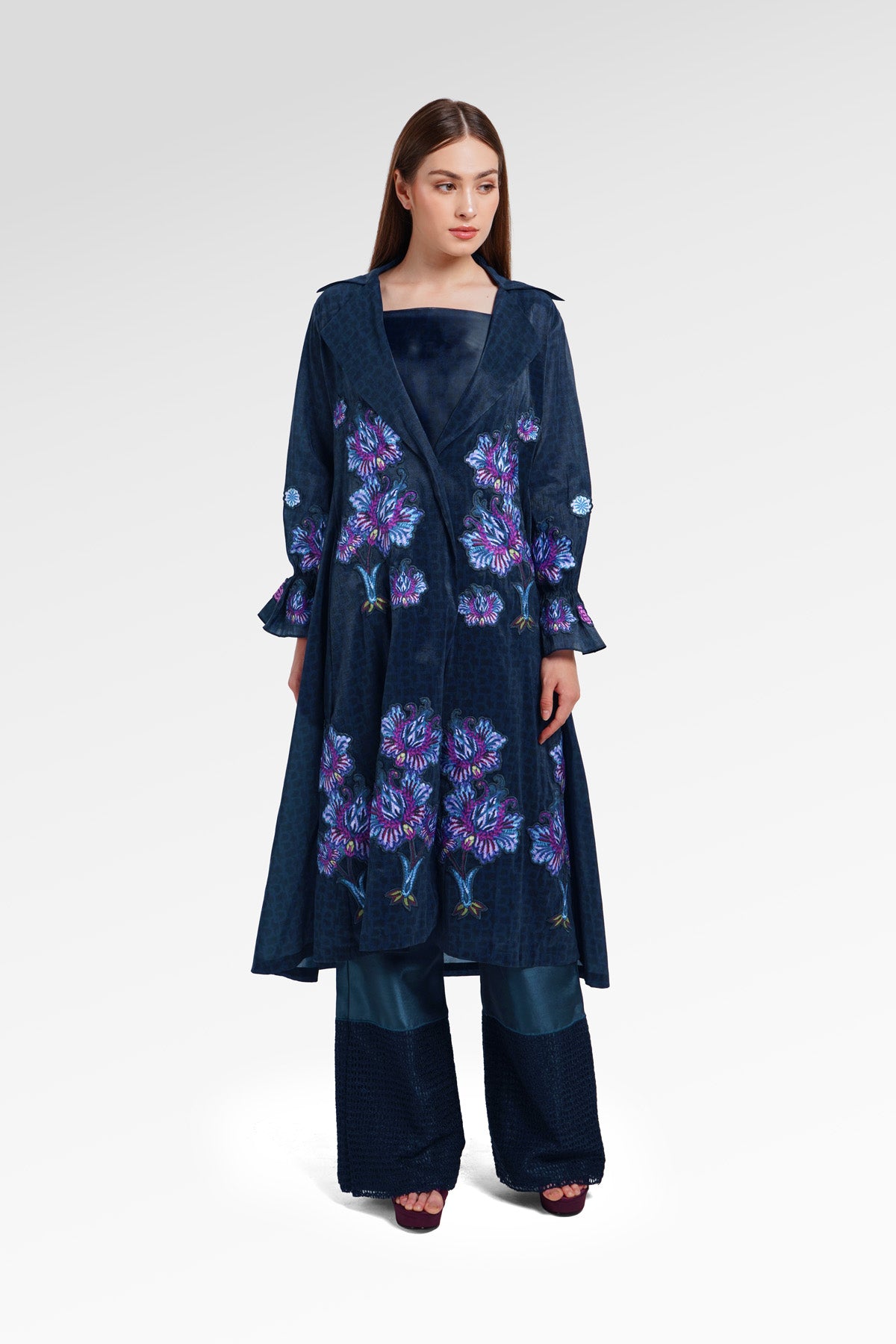 Opulent Bloom Embroidery Outer - Midnight Bloom