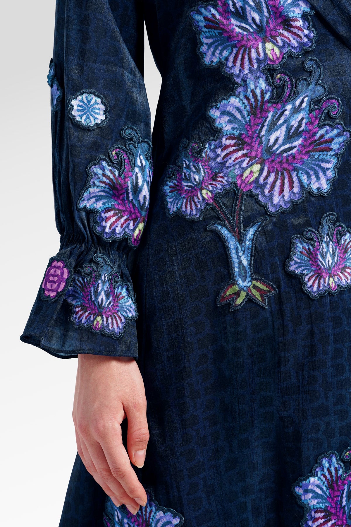 Opulent Bloom Embroidery Outer - Midnight Bloom
