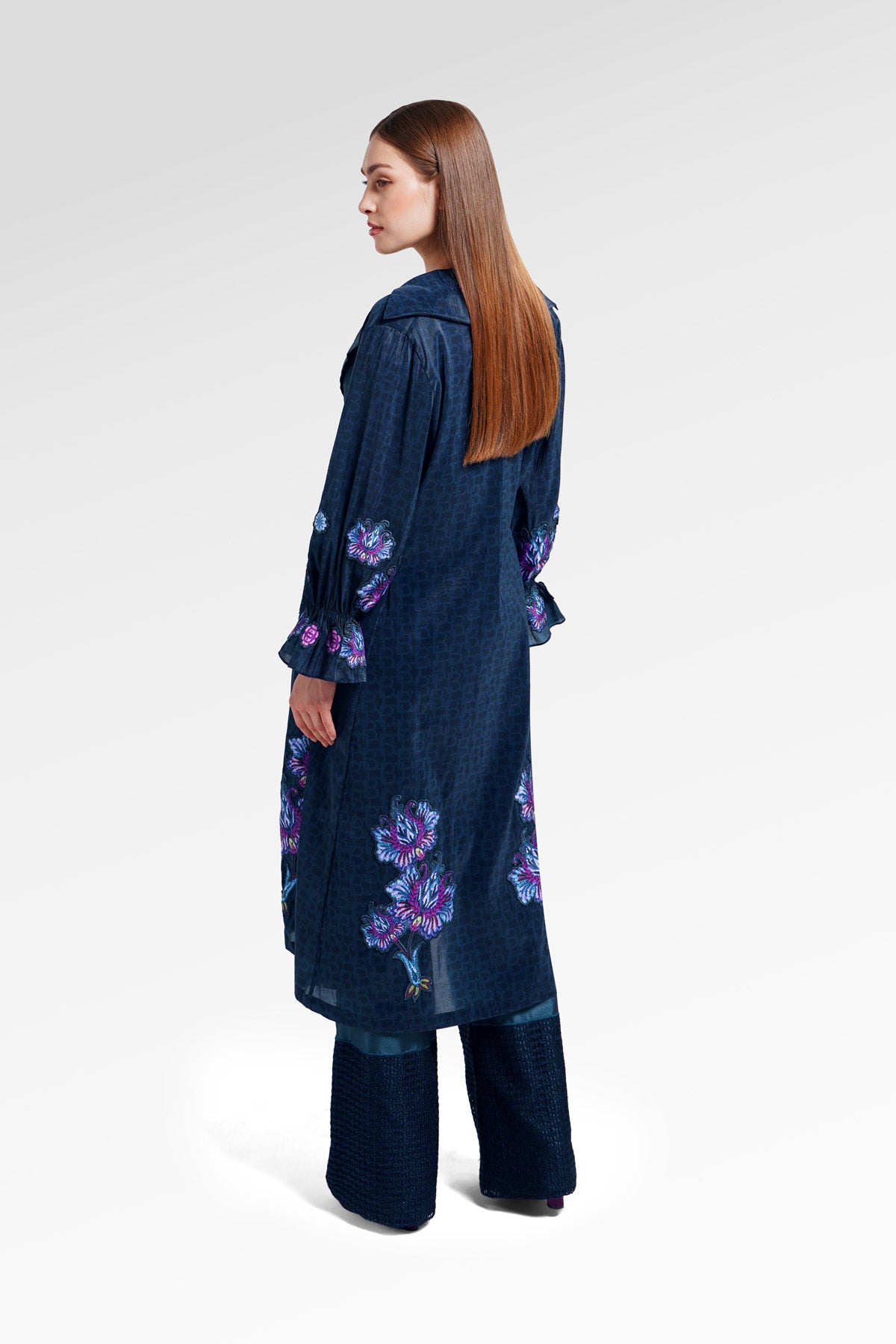 Opulent Bloom Embroidery Outer - Midnight Bloom