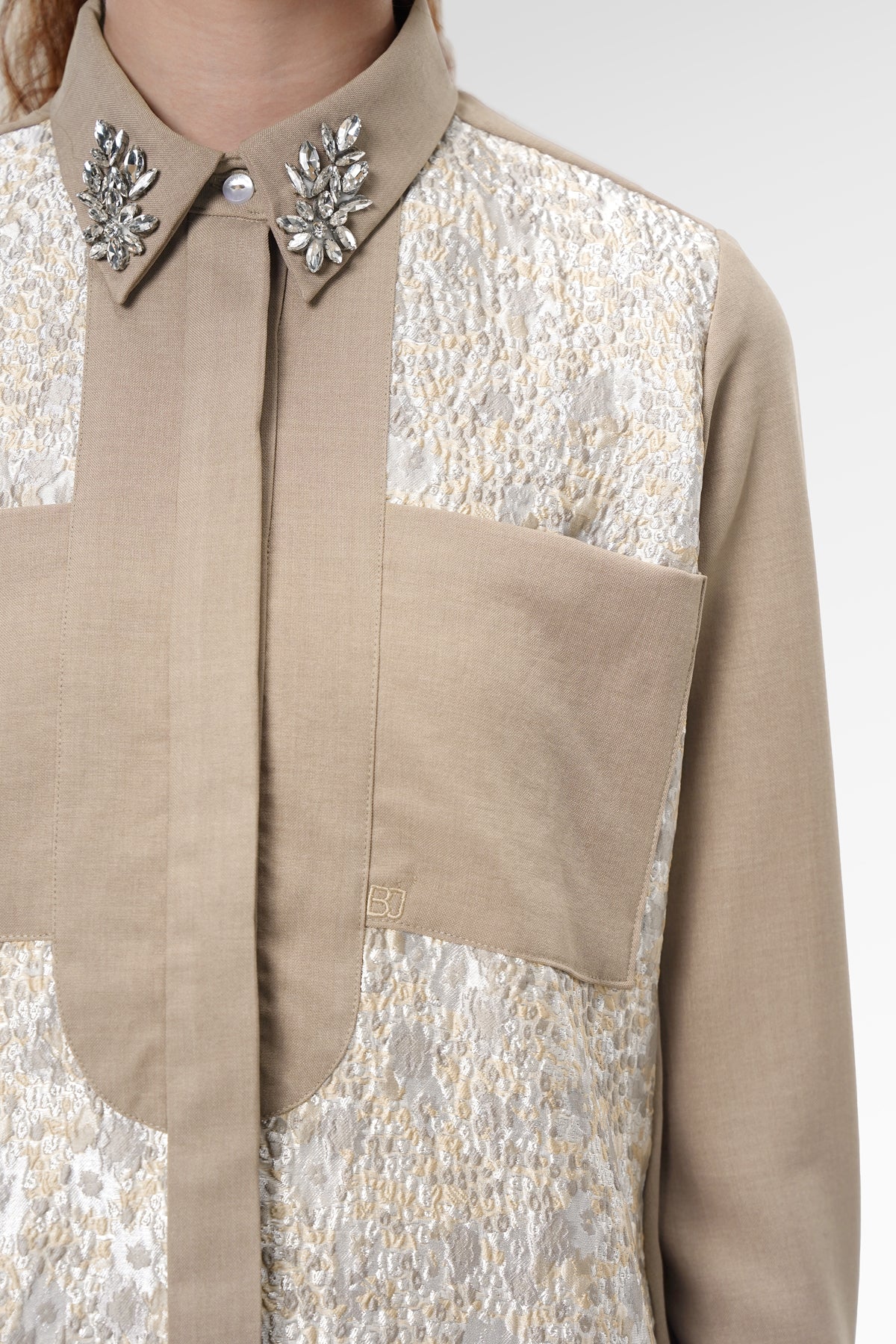 Corrine Jacquard Shirt - Mocha