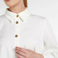 Denim Tales Back Pleated Shirt - White