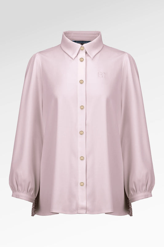 Denim Tales Back Pleated Shirt - Pink