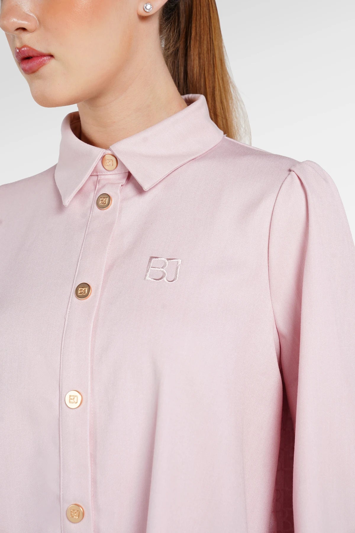 Denim Tales Back Pleated Shirt - Pink