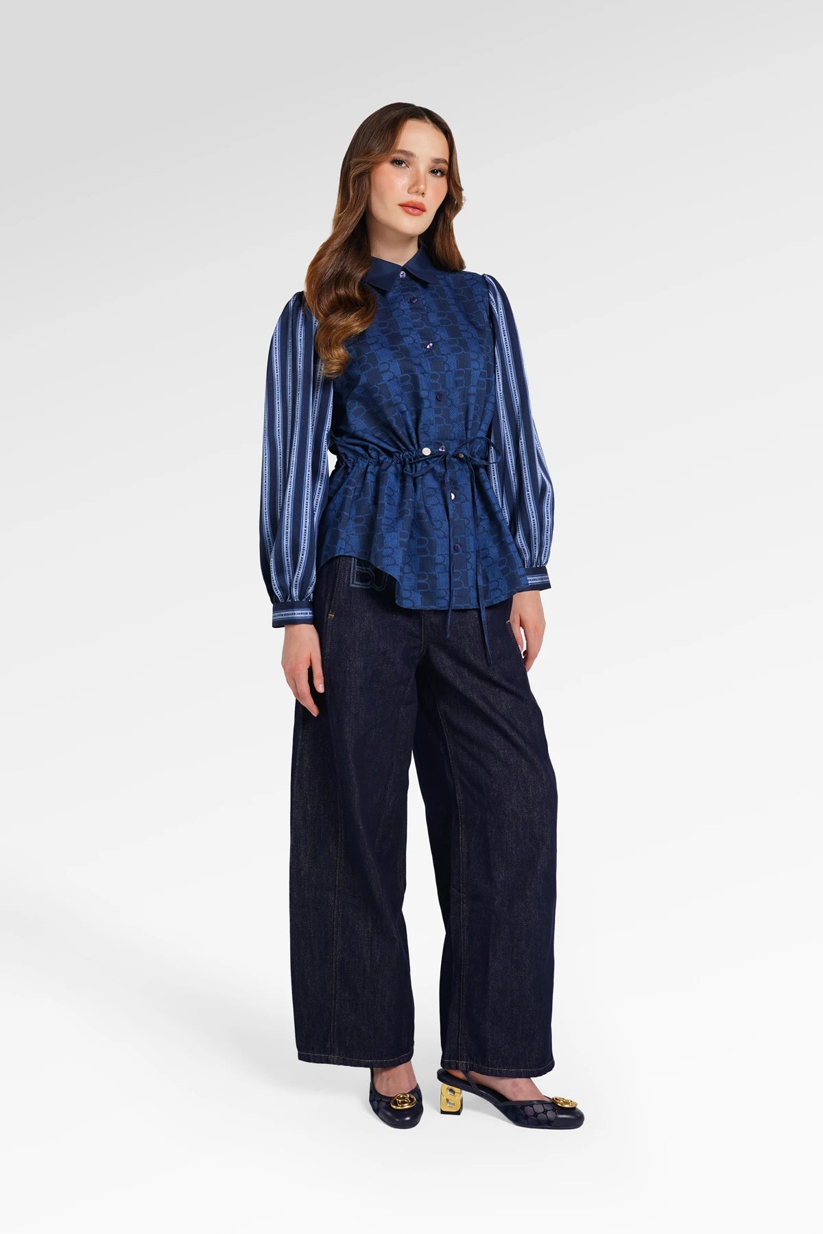 Denim Tales Drawstring Shirt - Dark Blue