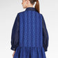 Denim Tales Peplum Shirt - Dark Blue