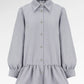Denim Tales Peplum Shirt - Grey