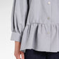 Denim Tales Peplum Shirt - Grey