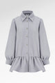 Denim Tales Peplum Shirt - Grey