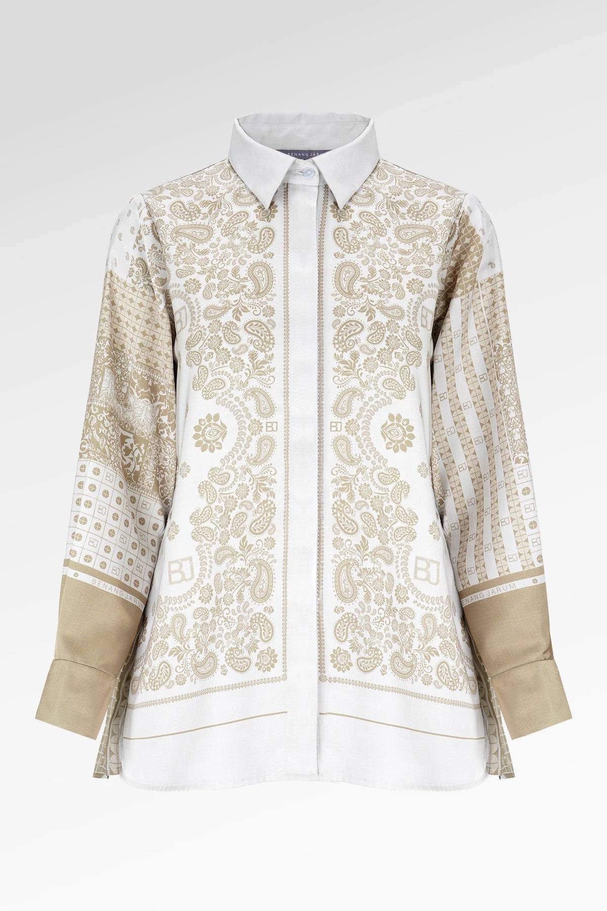Denim Tales Pleated Panel Shirt - Cream