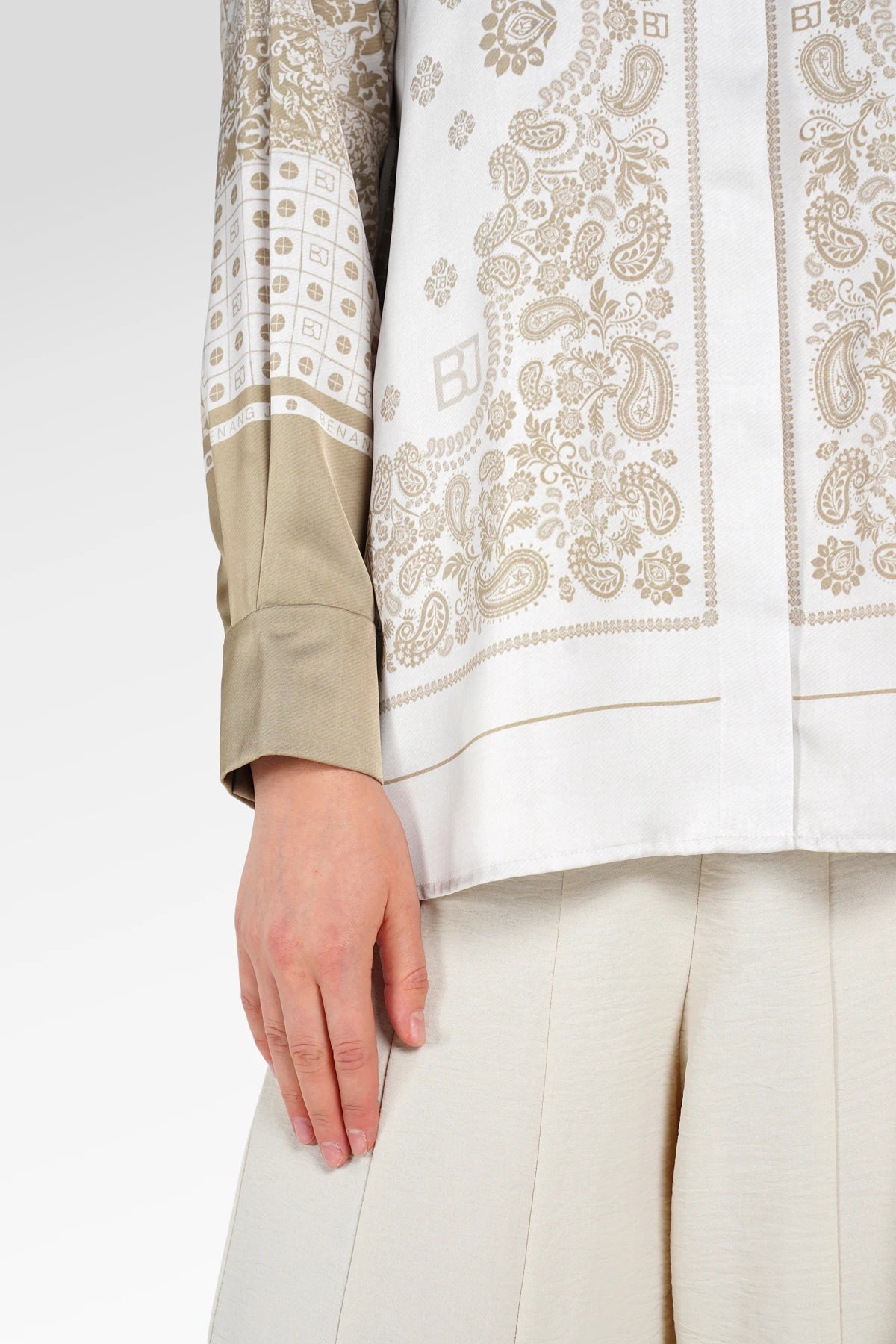 Denim Tales Pleated Panel Shirt - Cream