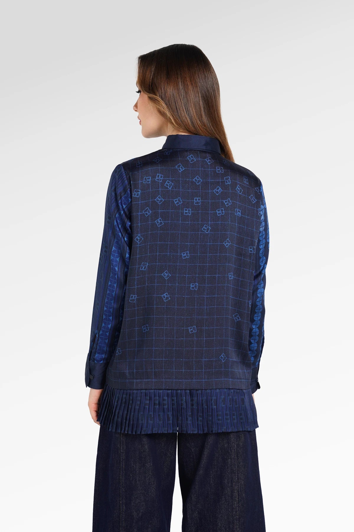Denim Tales Pleated Panel Shirt - Dark Blue
