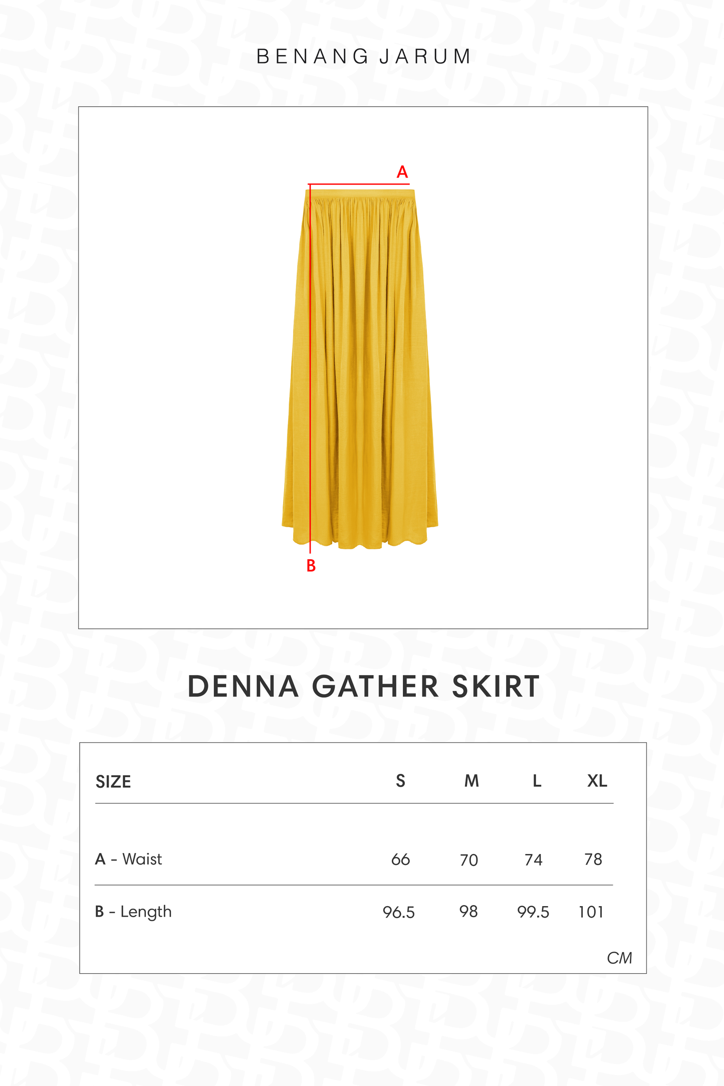 Denna Gather Skirt - Yellow