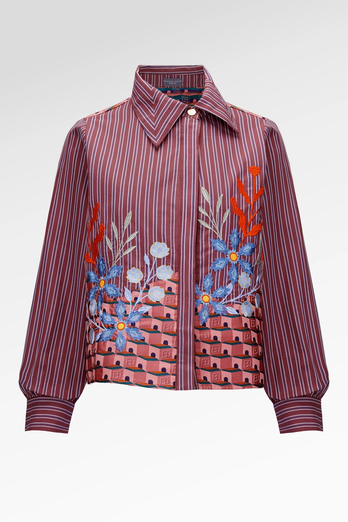 Dreamscape Asymmetric Collar Shirt - Monaco