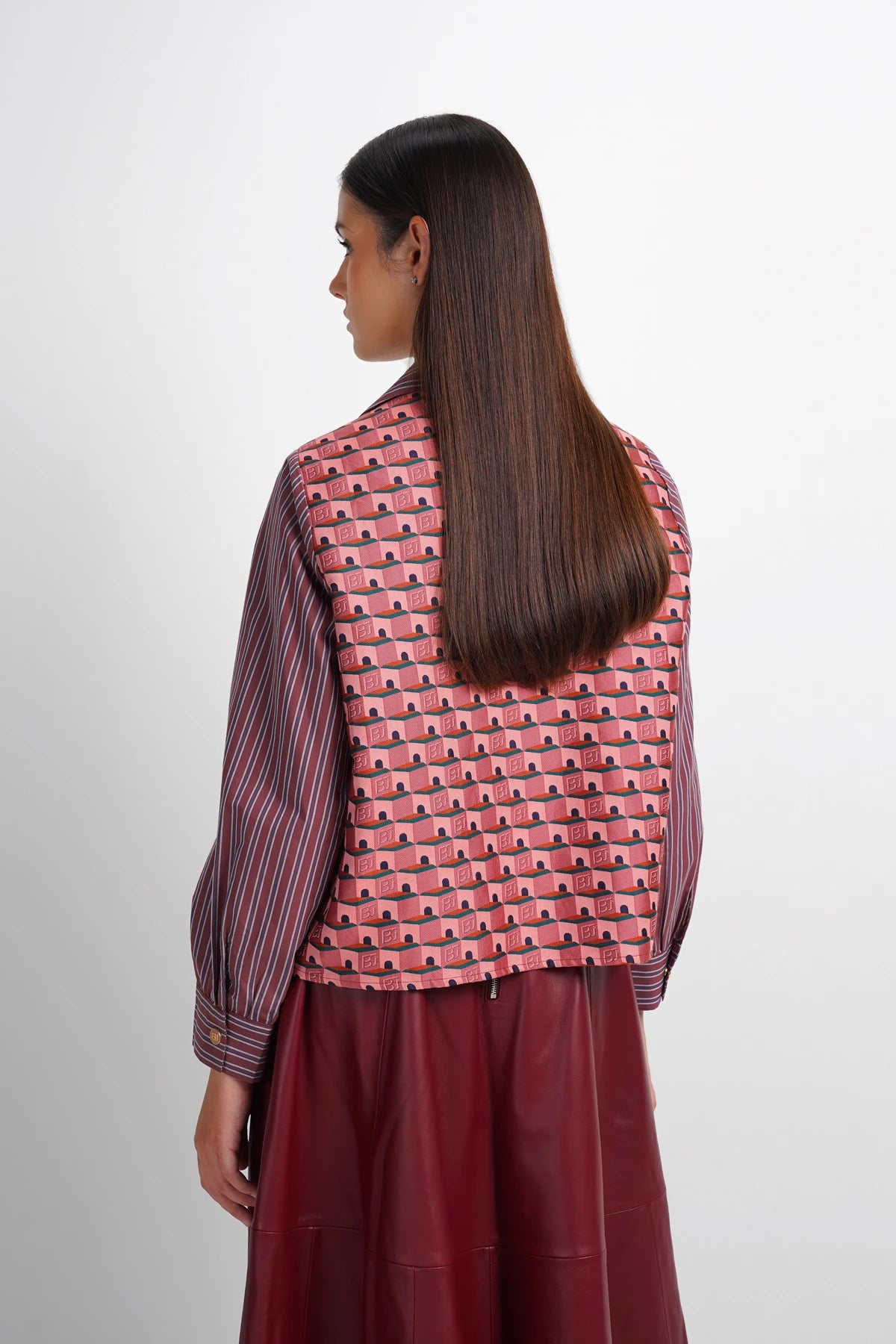 Dreamscape Asymmetric Collar Shirt - Monaco