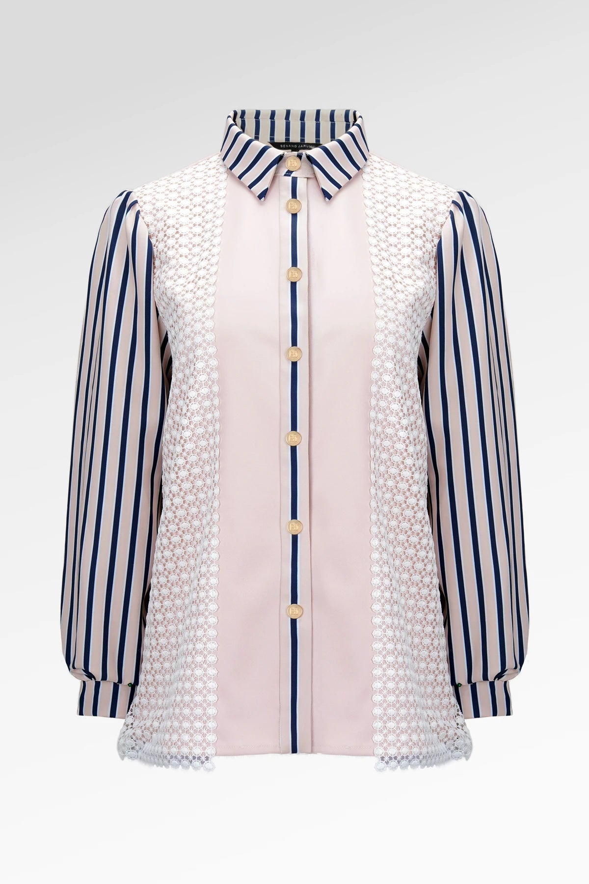 Dreamscape Back Pleated Lace Shirt - Malibu