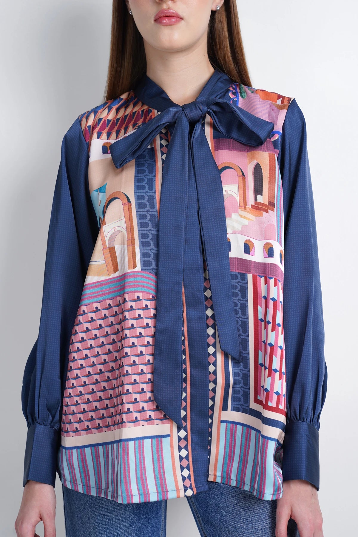 Dreamscape Bow Shirt - Malibu