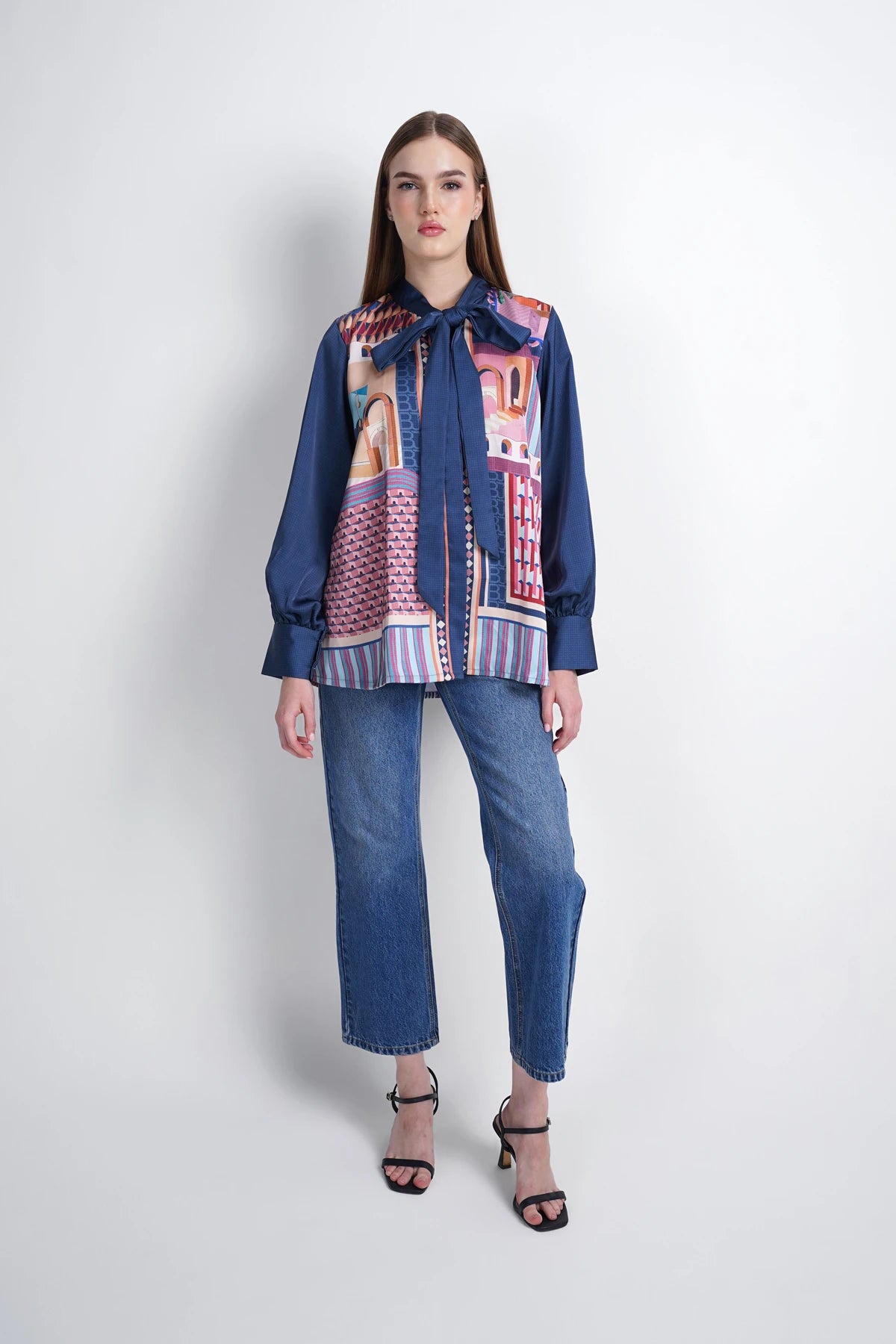Dreamscape Bow Shirt - Malibu