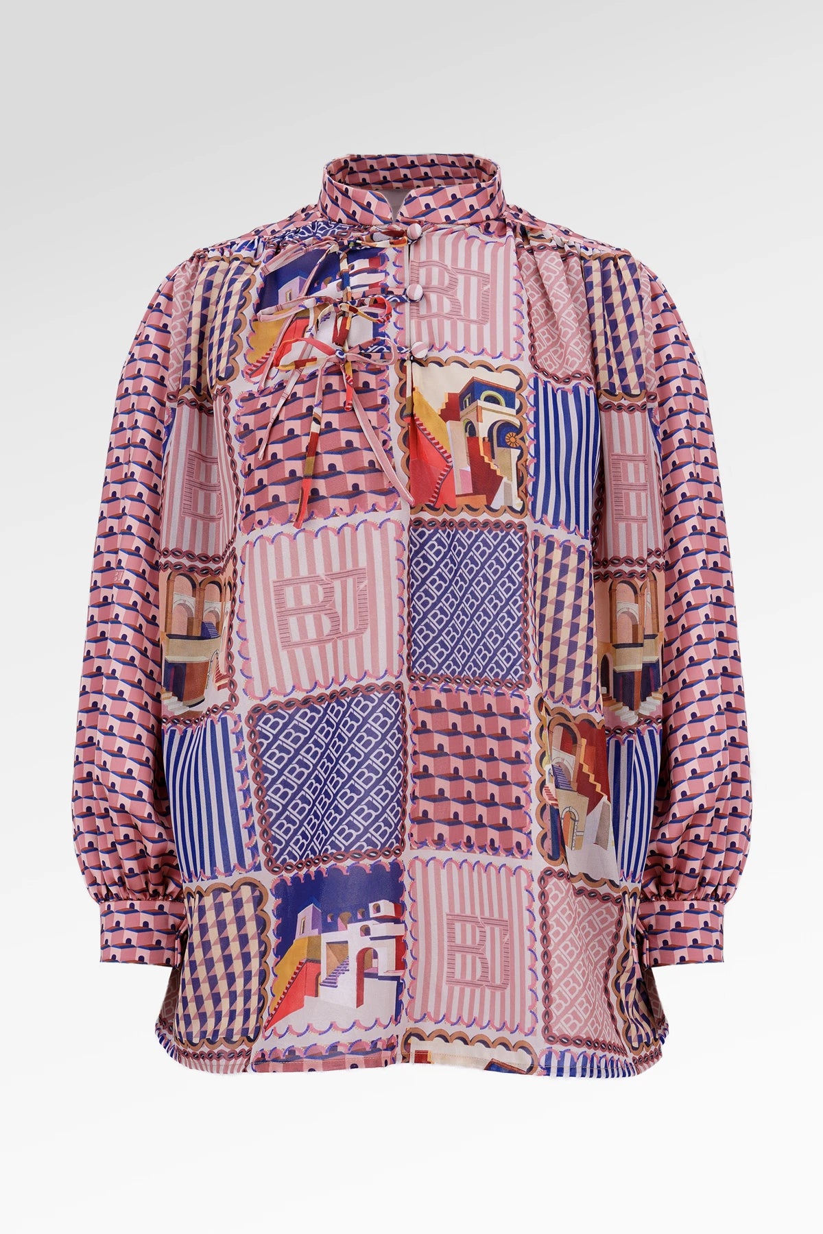 Dreamscape Button Blouse - Monaco
