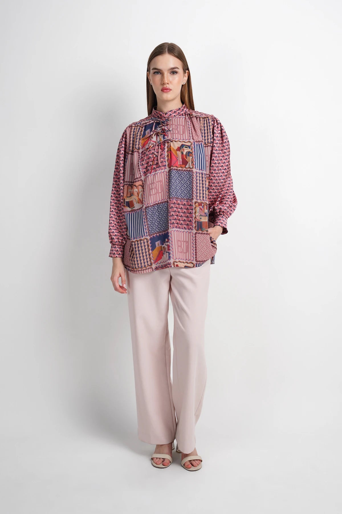 Dreamscape Button Blouse - Monaco