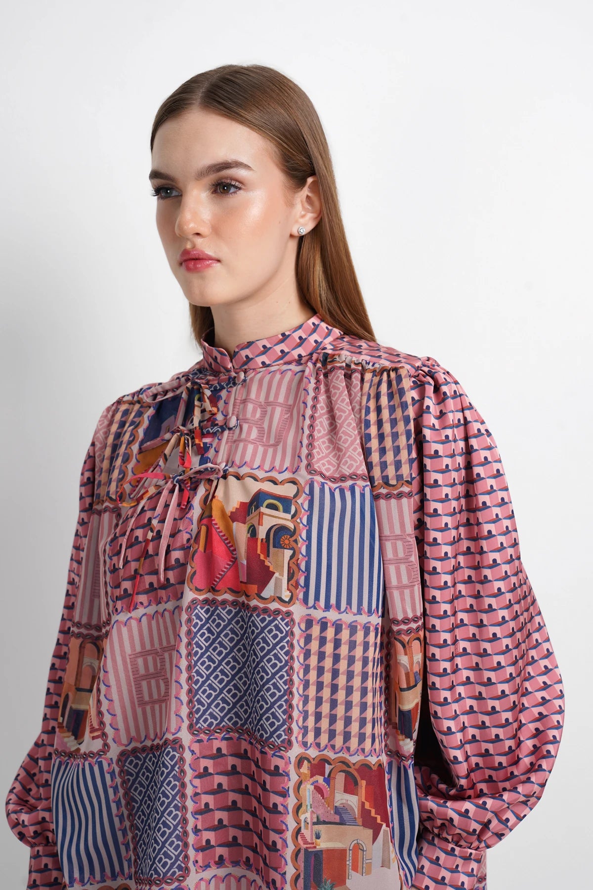 Dreamscape Button Blouse - Monaco